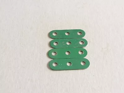 Buy 4 Meccano 3 Hole Perforated Metal Strips 6a Mid Green Stamped MMIE • 2£