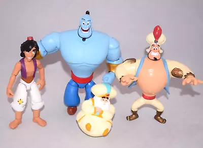 Buy 4x Disney Aladdin Figures Parade Leader Genie Sultan Mattel Vintage Toys MC95 • 15.99£