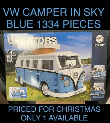 Buy Vw Camper In Sky Blue - 1334 Pieces Boxed For Christmas Only 1 Available £90 • 90£