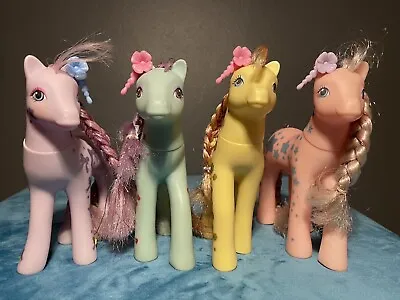 Buy My Little Pony G1 - Glitter Sweetheart Sister Ponies FULL SET! 1988 • 140£