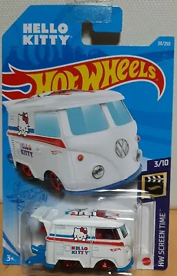 Buy Hot Wheels 2021 HW Screen Time #38 VW T1 Kool Kombi Drag Bus White HELLO KITTY • 4.95£