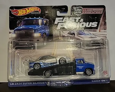 Buy Hot Wheels Premium Team Transport Fast And Furious Skyline R34 Supper Silhouette • 31£