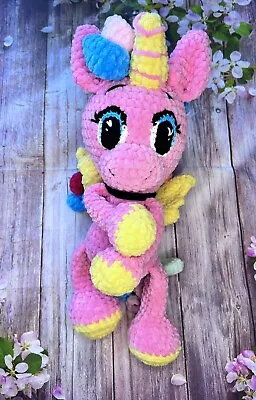 Buy Cuddle My Little Pony Rainbow Dash Hand Knitted Toys Crochet Toys Soft Hand Made • 59.99£
