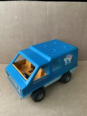 Buy Fisher Price TV Van In Blue From 1977 - Needs Another Rear Door.Vintage • 9.99£