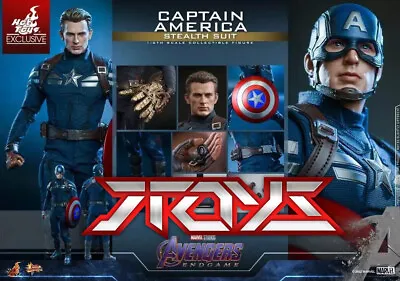 Buy New Hot Toys MMS607 Avengers Endgame Captain America (Stealth Suit) Figure • 490£