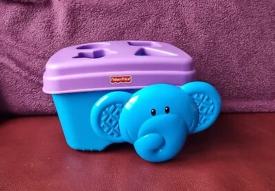 Buy Fisher Price Elephant Shape Sorter Bucket With 7  Shapes Good Condition • 5£