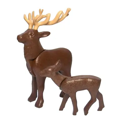 Buy Playmobil Pre Owned   Animal / Forest / Zoo  - Deer Stag With Antlers  & Deer • 7.95£