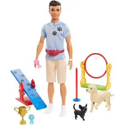 Buy Barbie Ken Dog Trainer Playset With Doll 2 Dog Figures And Accessories Mattel • 29.99£