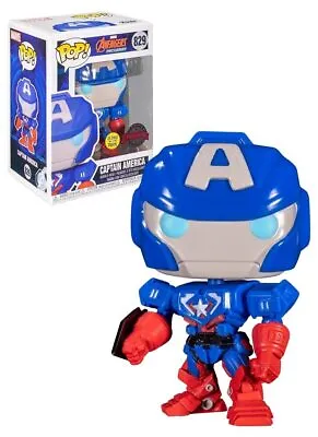 Buy Funko Pop Marvel Avengers Mech Strike #829 - Captain America Glow In (US IMPORT) • 6.88£