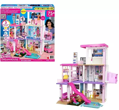 Buy Barbie Dreamhouse Playset Girls 3 Story Doll Dream House Play Set GRG93 • 269.99£