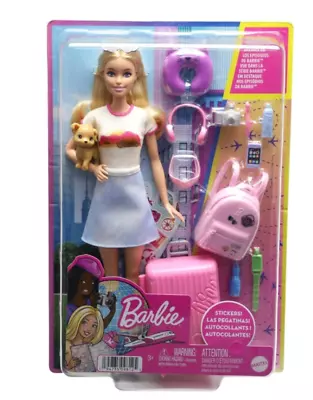 Buy Barbie Travel Doll With Dog And Holiday Accessories Set - Girls Dolls Playset • 28.99£