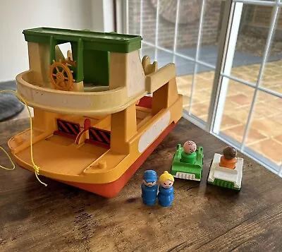 Buy Vintage 70's Fisher-Price Little People #932 Play Family FERRY BOAT & CARS • 14.95£