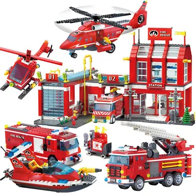 Buy City Fire Station Building Blocks Design DIY Toys For Child Gift • 21.99£