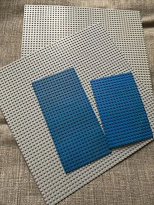 Buy 2x Lego Grey Baseplate 48x48 Plus 2 Blue Classic Plates! Free Postage • 23.95£
