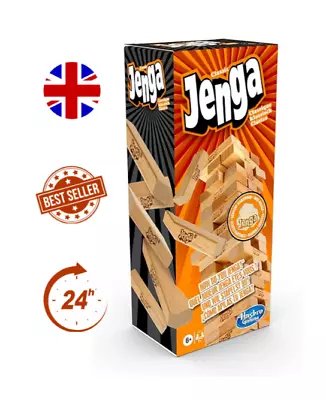 Buy Classic Jenga Game From Hasbro Stacking Wooden Block Game New - 54 Pieces • 11.95£