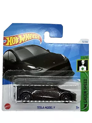 Buy Hot Wheels Tesla Model Y Black HW Green Speed Number 15 New And Unopened • 21.99£
