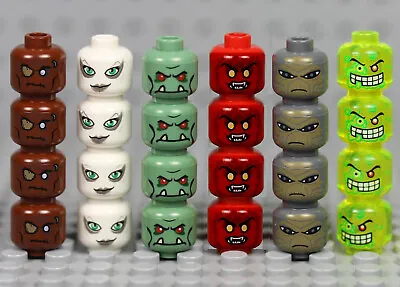 Buy LEGO - 24x Minifigure Heads Faces Lot Zombie Troll Slime Alien Monster Halloween • 17.99£