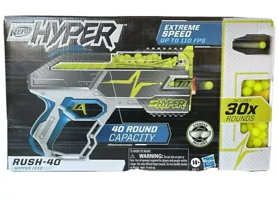 Buy NERF Hyper Rush-40 Pump-Action Blaster, 30 Hyper Rounds, Up To 110 FPS Velocity • 57.49£