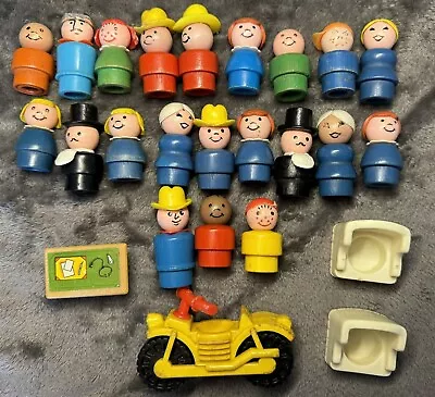 Buy Joblot 22 Vintage Fisher Price Little People Mini Figures And Accessories • 20£