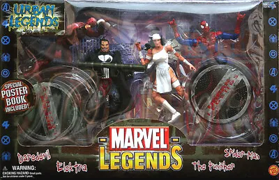 Buy Marvel Urban Legends Daredevil Punisher Spiderman Elektra Box Toy Biz • 160.10£