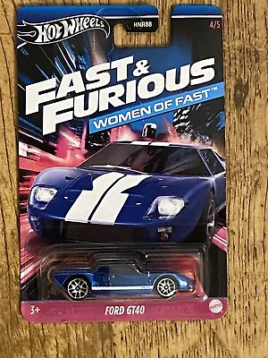 Buy Hot Wheels ,Fast And Furious , Ford GT40, 1/64 . Women Of Fast.  New ,4/5 • 5.49£