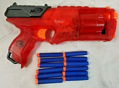 Buy Nerf N-Strike Elite Strongarm Sonic Fire Transparent Red Blaster Toy With Darts • 5.58£