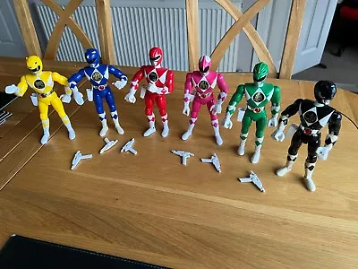Buy Power Rangers Mighty Morphin 8  Full Team Of Figures All With Blaster Weapons • 59.99£