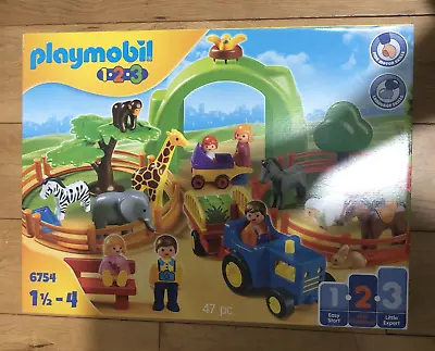 Buy Playmobil 6754 1.2.3 Large Zoo Playset Animals & Figures 42Pcs New Kids Toy • 53.95£