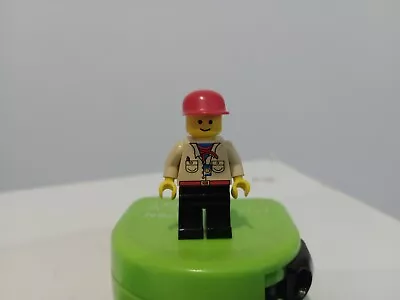Buy LEGO Town City Civil Servant Mini Figure ~  Khaki Shirt Black Legs Red Baseball  • 2.45£