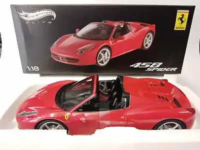 Buy Hot Wheels Elite Ferrari 458 Spider Red 1/18 W1177 • 105.05£