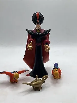 Buy Disney Aladdin Jafar Figure Toy 1992 Mattel Vintage W/ Iago X2 & Magic Lamp • 10£