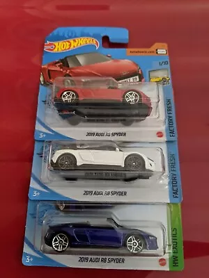 Buy Hot Wheels 2019	Audi	R8 Spyder Bundle (Red, White And Blue) • 11.99£