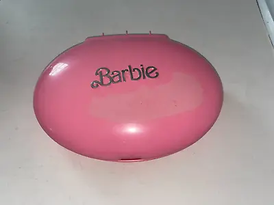 Buy Barbie 1980 Pink Oval Vanity Case / Jewelry Box With Mirror & Jewelry - 3406 • 14.19£