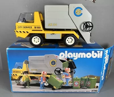 Buy Vintage Playmobil 3780 Garbage Truck - Dustbin Lorry Van 5 Bins With Box • 15.95£