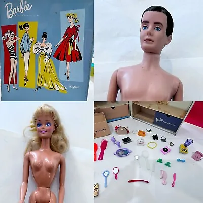 Buy Original Vintage (1960’s) Barbie & Ken W/ Clothes & Accessories • 1,424.84£