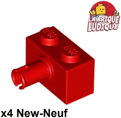 Buy LEGO 4x Brick Modified 1x2 Red/Red Pin 2458 NEW • 1.10£
