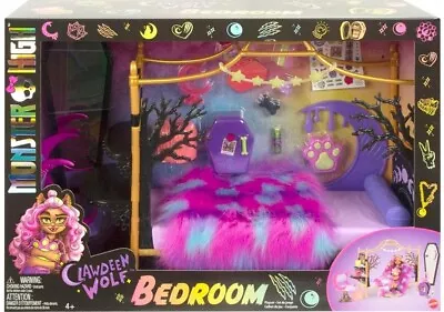 Buy MONSTER HIGH BEDROOM CLAWDEEN WOLF With Accessories HHK64 Mattel • 95.76£
