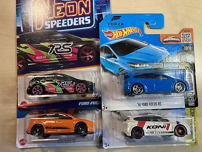 Buy Hot Wheels Job Lot Bundle New Cars X 4 Ford Focus RS Includes Neon Speeder • 15£