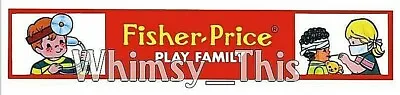 Buy Vintage Fisher Price Little People #931 HOSPITAL EXTERIOR LITHO - Flap Banner • 6.63£