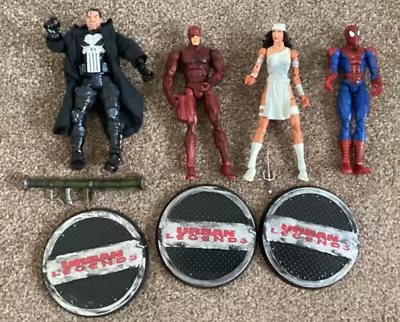 Buy Marvel Urban Legends Toybiz Spiderman Punisher Daredevil Elektra Set • 26.99£