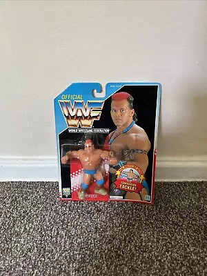 Buy 1992 WWF Wrestler Blue Card TATANKA Hasbro MOC Series 6 MOC • 160£