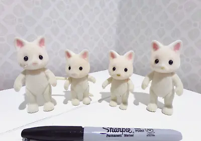 Buy 4 X Sylvanian Families Figures Cream CAT Family Adults & Kittens • 7.99£