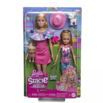 Buy Barbie & Stacie Doll Set With 2 Pet Dogs & Accessories • 25.95£