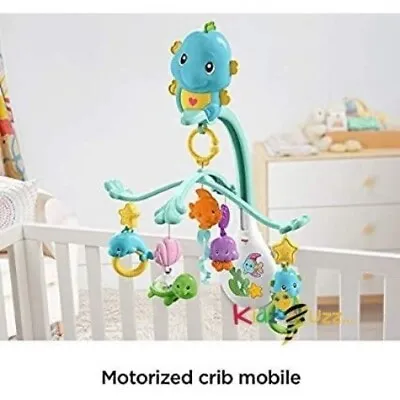 Buy Fisher Price Cot Mobile Soothe+Play Seahorse For Kids • 26.99£