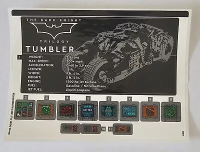 Buy Lego Batman Batmobile Tumbler.  Sticker Sheet . From Set 76240 • 23.99£