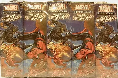 Buy HeroClix Sealed Brick ~ WEB OF SPIDER-MAN ~ Marvel 5 Figure Booster Pack X 10 • 148.89£