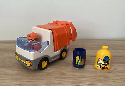 Buy REFUSE RECYCLING TRUCK Push Along Vehicle & Figure By Playmobil VGC • 14.95£