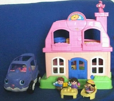 Buy Fisher Price Little People Playset House,Sounds,4 Figures,singing Car,accesories • 22.99£