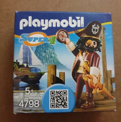 Buy Playmobil 4798 Super 4 Sharkbeard Pirate. Gunpowder Island Captain Figure. New.  • 6.99£