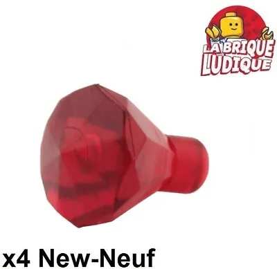 Buy LEGO 4x Rock Crystal Jewel Red Diamond Trans Red 30153 NEW • 1.13£